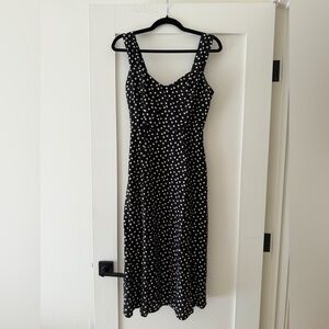 Rachel Zoe Black and White Polka Dot Midi Dress Size 4